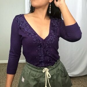 New York & Company Long Sleeve Button Front Cardigan Size S